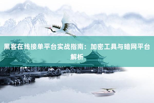 黑客在线接单平台实战指南：加密工具与暗网平台解析