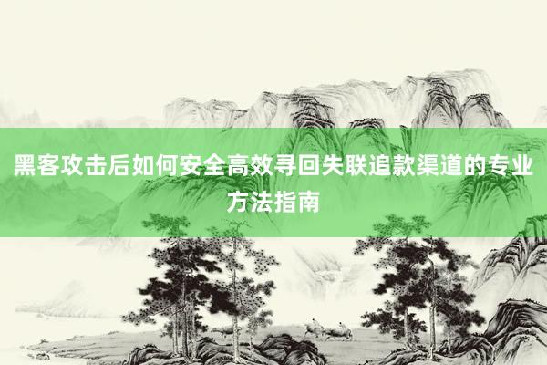 黑客攻击后如何安全高效寻回失联追款渠道的专业方法指南